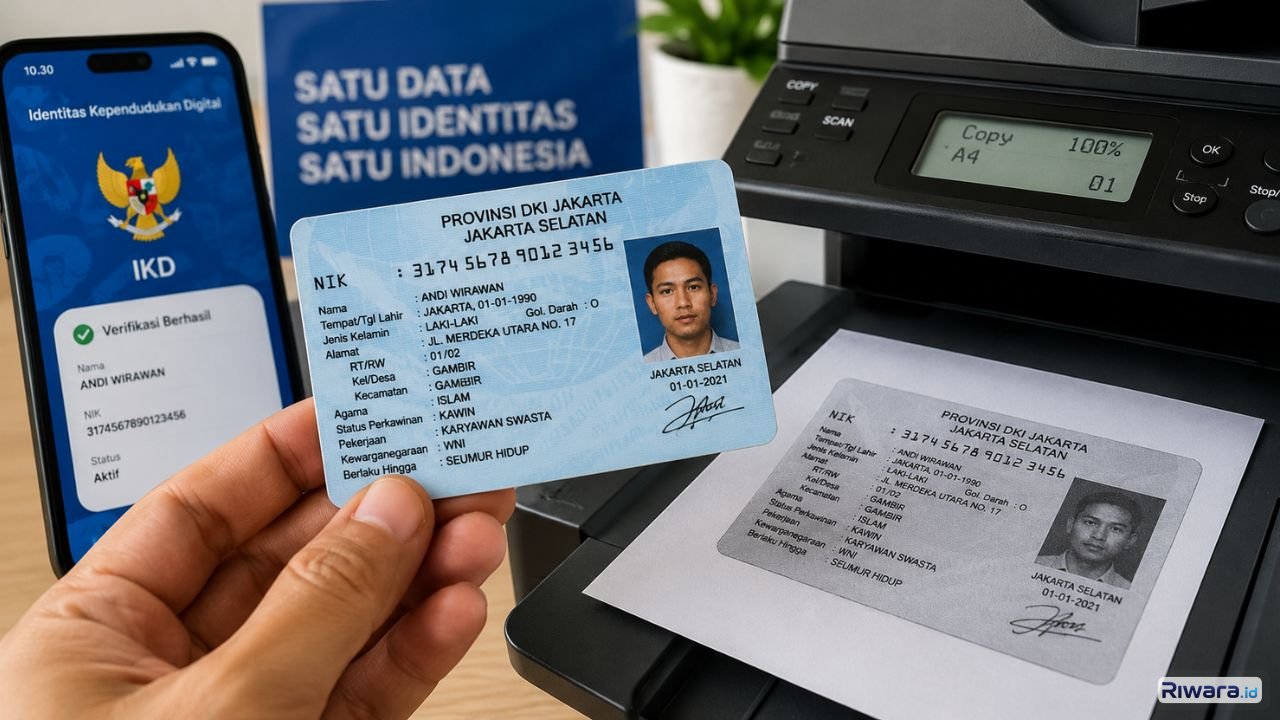 Ilustrasi KTP Elektronik dan IKD di tengah masih maraknya praktik fotokopi KTP di Indonesia